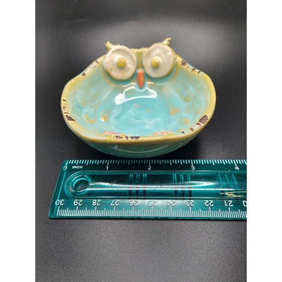 Decorative Blue Ceramic Owl Trinket Dish • Ashtray • Berry Bowl - Picture 9 of 9
